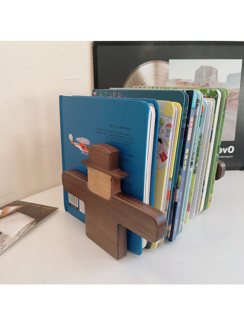 Wooden Abstract Scarecrow Bookends - Artistic and Functional Book Organizers