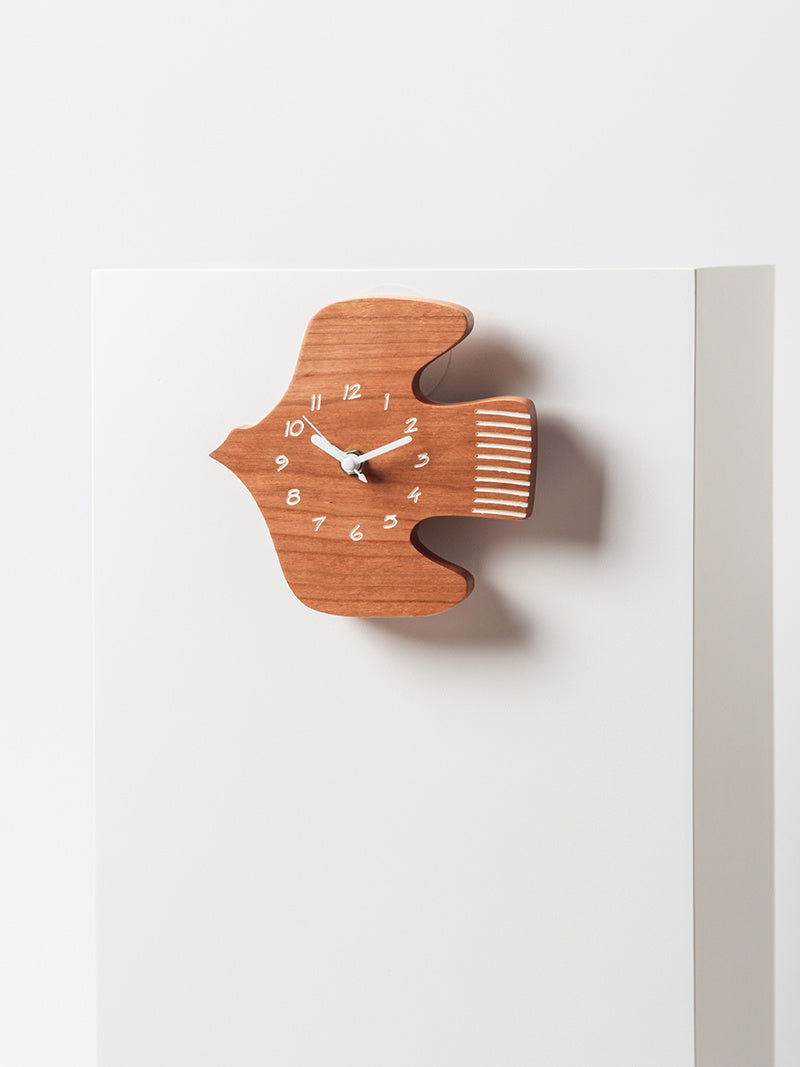 Wooden Abstract Seagull Wall Clock, Home Office Art Decoration Table Clock