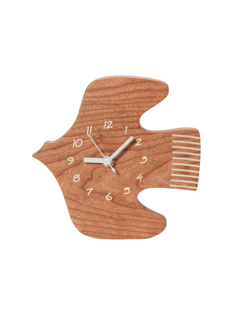 Wooden Abstract Seagull Wall Clock, Home Office Art Decoration Table Clock
