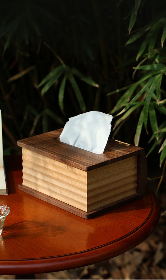 Wooden Book-Shaped Office Desk Tissue Box - Elegant & Novelty Home Decor