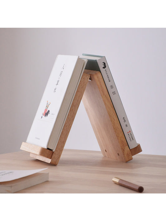 Wooden Bookend - Double-Sided Book Organizer for Shelves & Desks