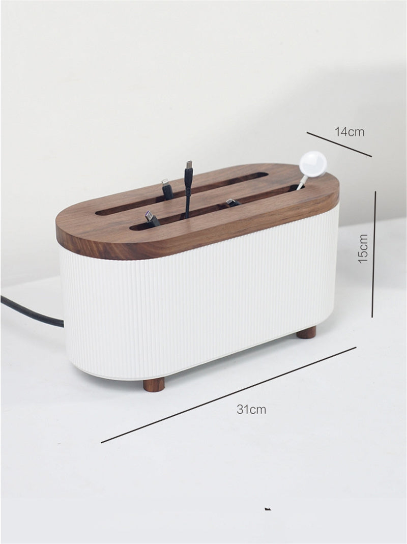 Wooden Charging Station Organizer – Smartphone, Tablet, Smartwatch & Earbud Dock