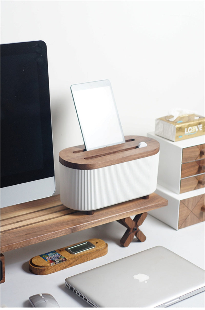 Wooden Charging Station Organizer – Smartphone, Tablet, Smartwatch & Earbud Dock