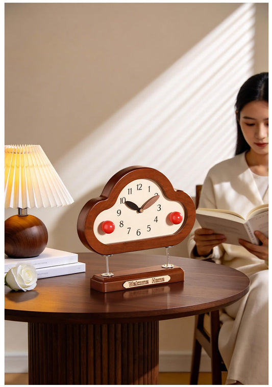 Exquisite Cloud-Shaped Desk Clock Silent Non-Ticking Table Clock  for Home Decor Gift