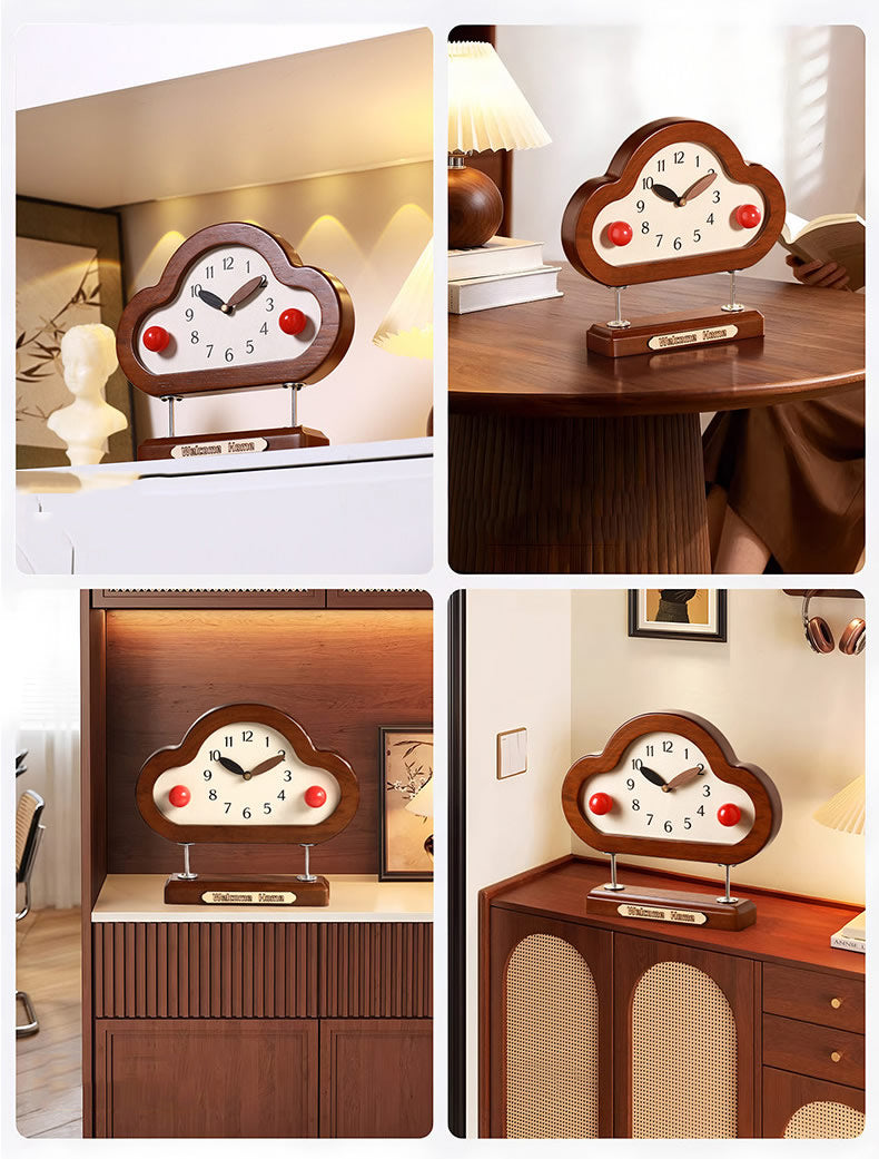 Exquisite Cloud-Shaped Desk Clock Silent Non-Ticking Table Clock  for Home Decor Gift