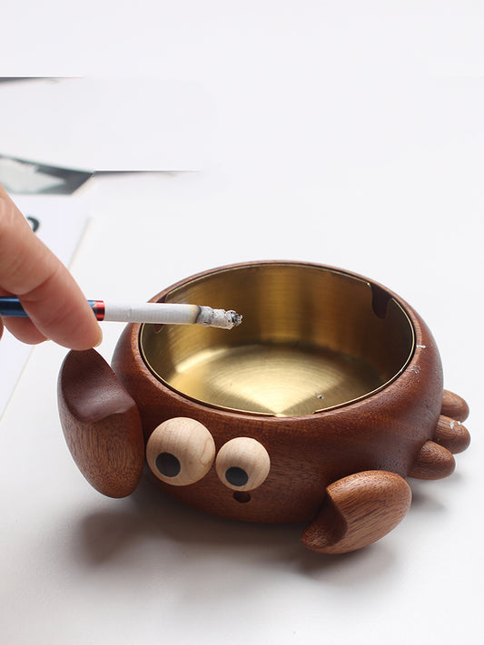 Wooden Crab Ashtray - Unique Desktop Decorative Ornaments