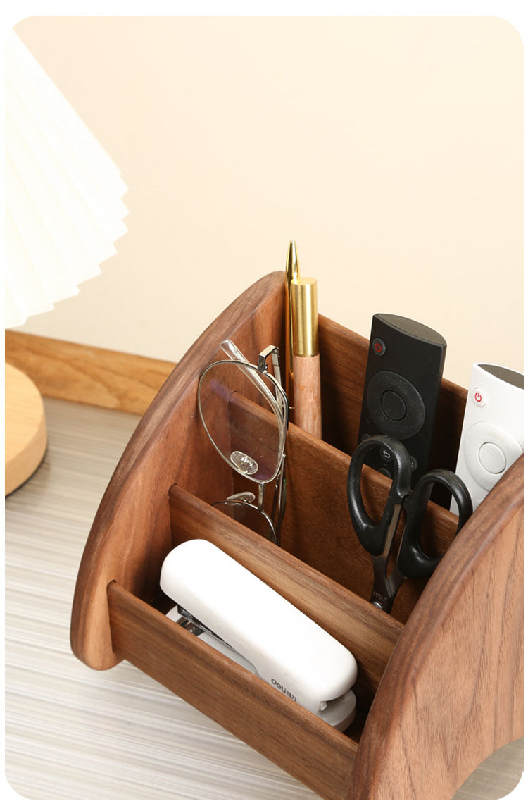 Wooden Desktop Organization And Storage Box, Black Walnut Organization ...