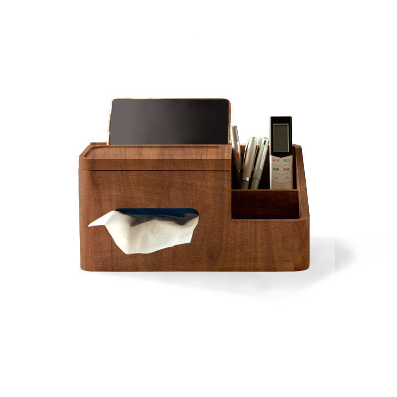 Wooden Desktop Storage Box, Tissue Box, Mobile Phone Holder