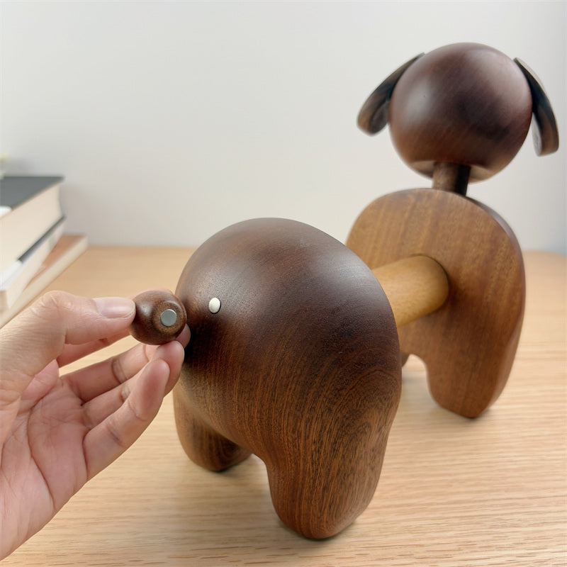 Wooden Dog Toilet Paper Holder – Cute Dog-Shaped Tissue Dispenser & Bathroom Decor