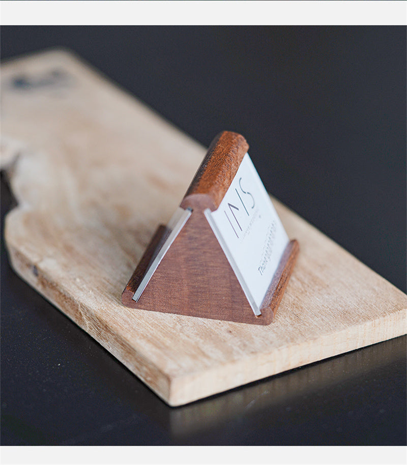Wooden Double-Sided Display Stand - Price Tag & Information Sign for Desks, Counters & Shops