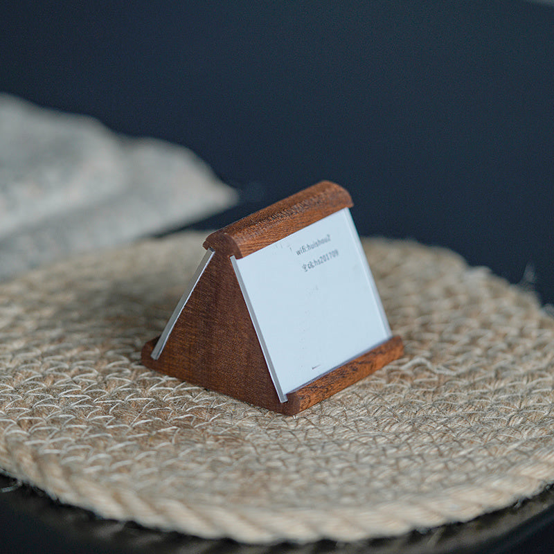 Wooden Double-Sided Display Stand - Price Tag & Information Sign for Desks, Counters & Shops