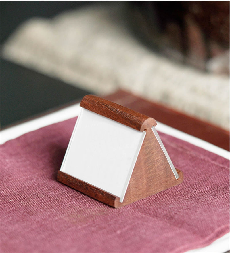 Wooden Double-Sided Display Stand - Price Tag & Information Sign for Desks, Counters & Shops