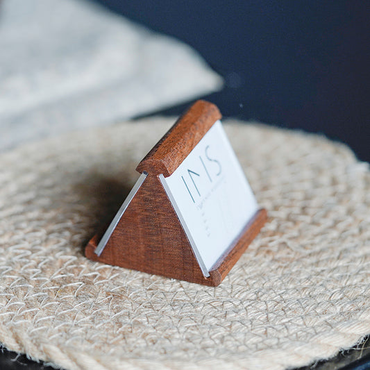 Wooden Double-Sided Display Stand - Price Tag & Information Sign for Desks, Counters & Shops