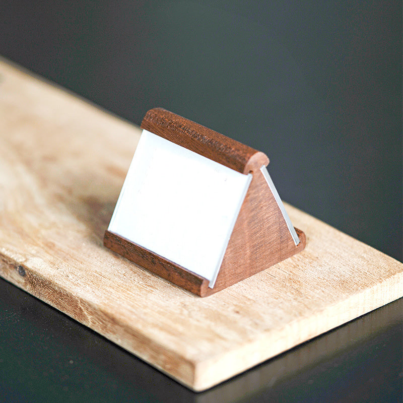 Wooden Double-Sided Display Stand - Price Tag & Information Sign for Desks, Counters & Shops