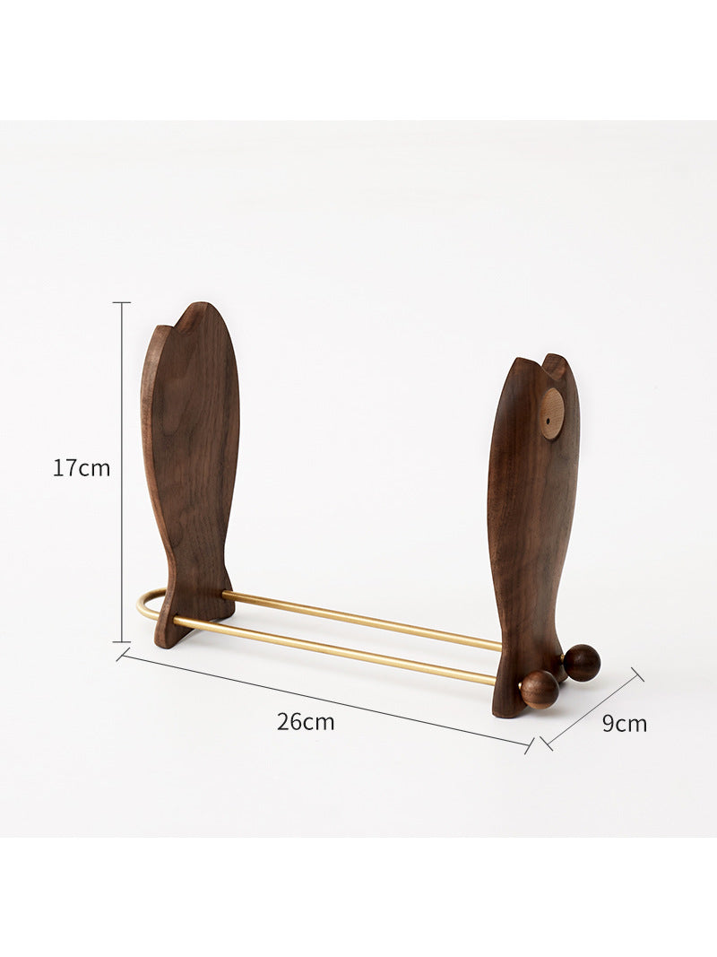 Wooden Strange Fish Study Bookends, Office Desktop Decoration