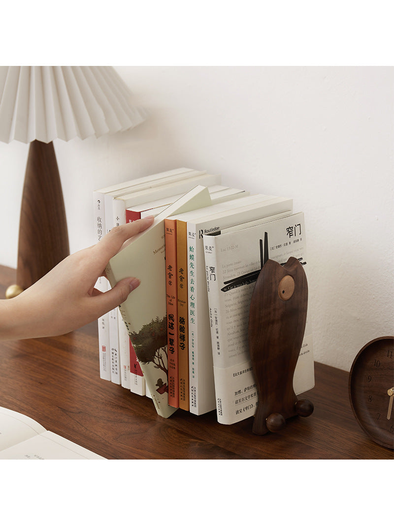 Wooden Strange Fish Study Bookends, Office Desktop Decoration
