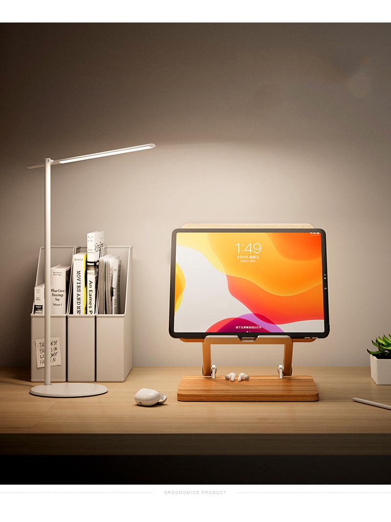 Wooden Folding Tablet Stand, Multi-Angle Adjustable iPad Stand