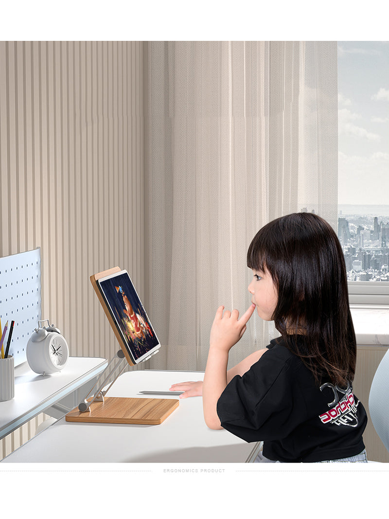 Wooden Folding Tablet Stand, Multi-Angle Adjustable iPad Stand