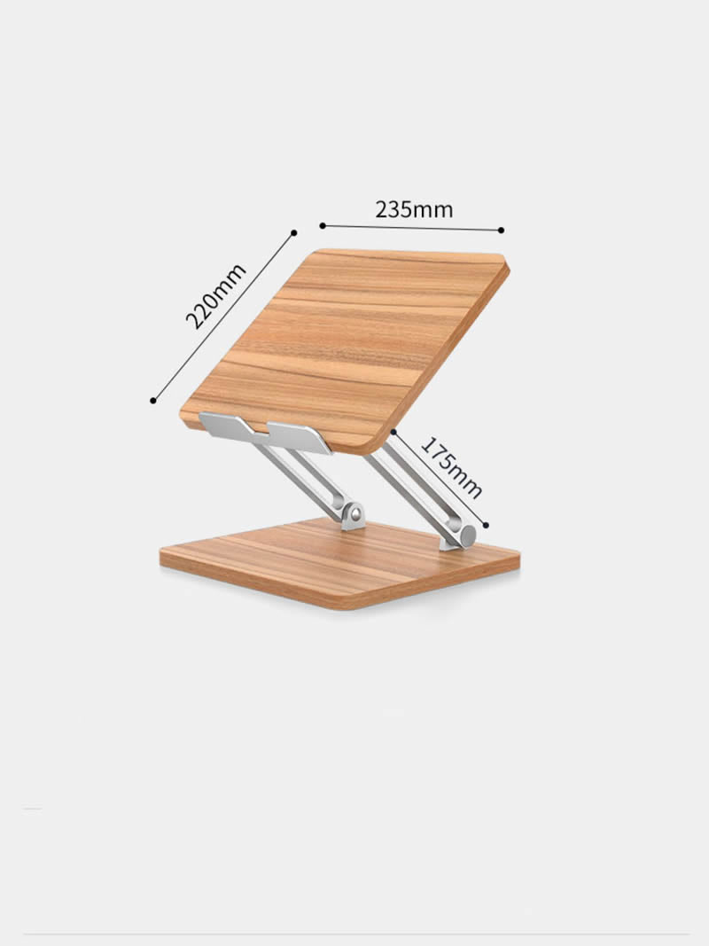 Wooden Folding Tablet Stand, Multi-Angle Adjustable iPad Stand