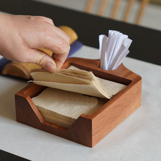 Wooden Napkin Tray  with Toothpick Dispenser, Kitchen Counter, Cafe & Restaurant