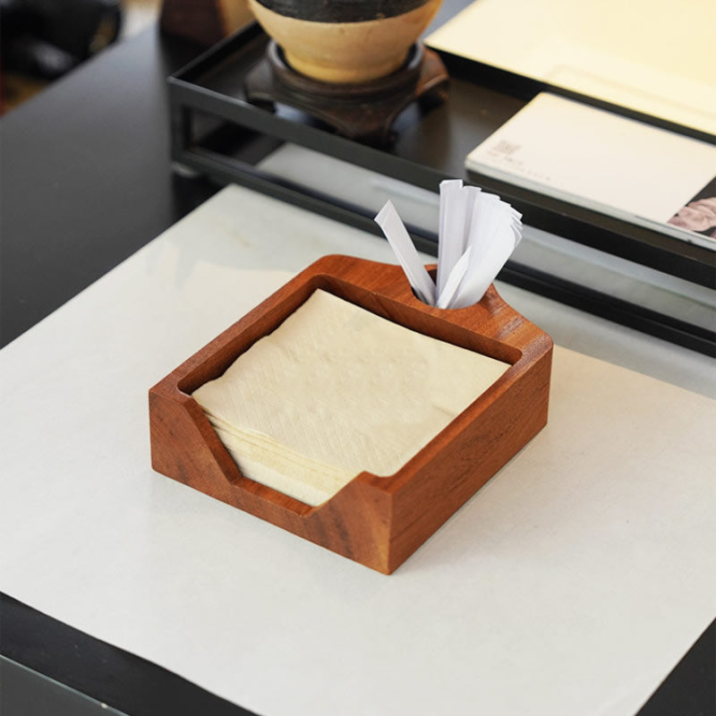 Wooden Napkin Tray  with Toothpick Dispenser, Kitchen Counter, Cafe & Restaurant