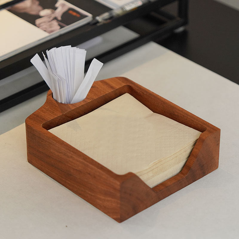 Wooden Napkin Tray  with Toothpick Dispenser, Kitchen Counter, Cafe & Restaurant