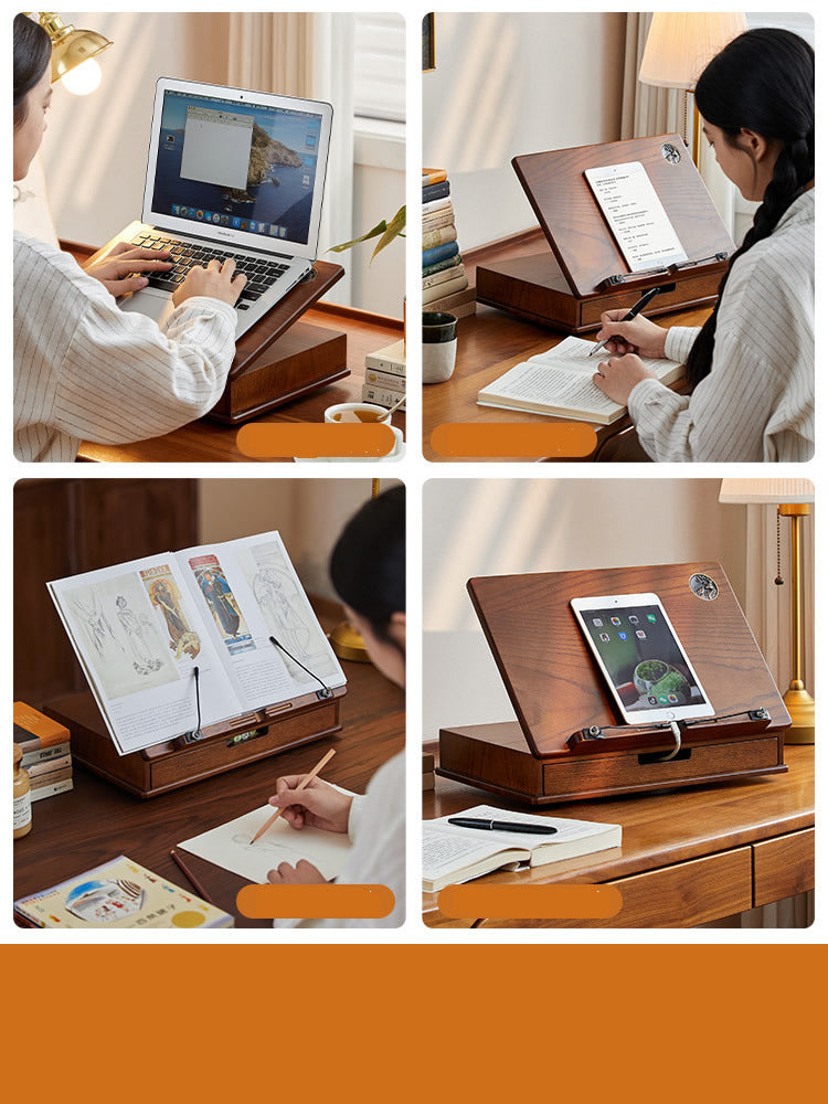 Wooden Reading Rack, Ipad Painting Stand, Drawer Storage Box