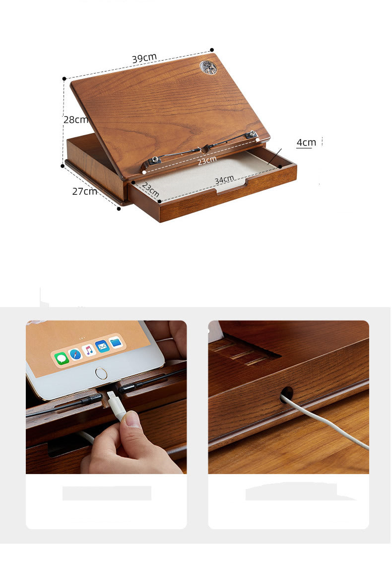 Wooden Reading Rack, Ipad Painting Stand, Drawer Storage Box
