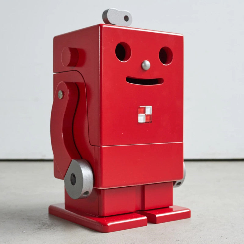 Wooden Robot Desk Organizer: Vibrant and Practical Stationery Storage
