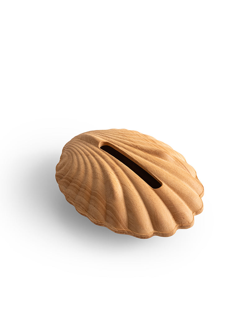 Wooden Seashell Tissue Box – Coastal Style Decorative Tissue Holder for Home