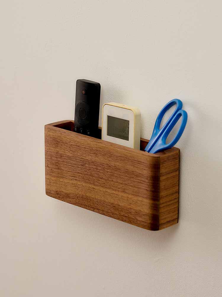 Wooden Wall-Mounted Remote Control, Mobile Phone Organize Storage Boxe ...