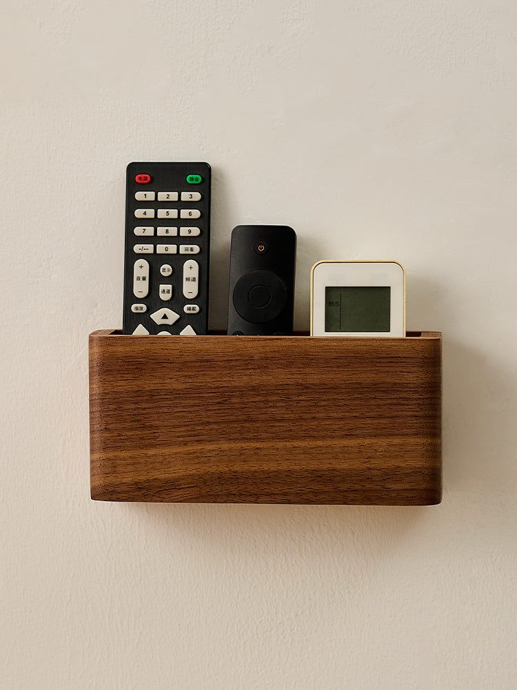Wooden Wall-Mounted Remote Control, Mobile Phone Organize Storage Boxe ...
