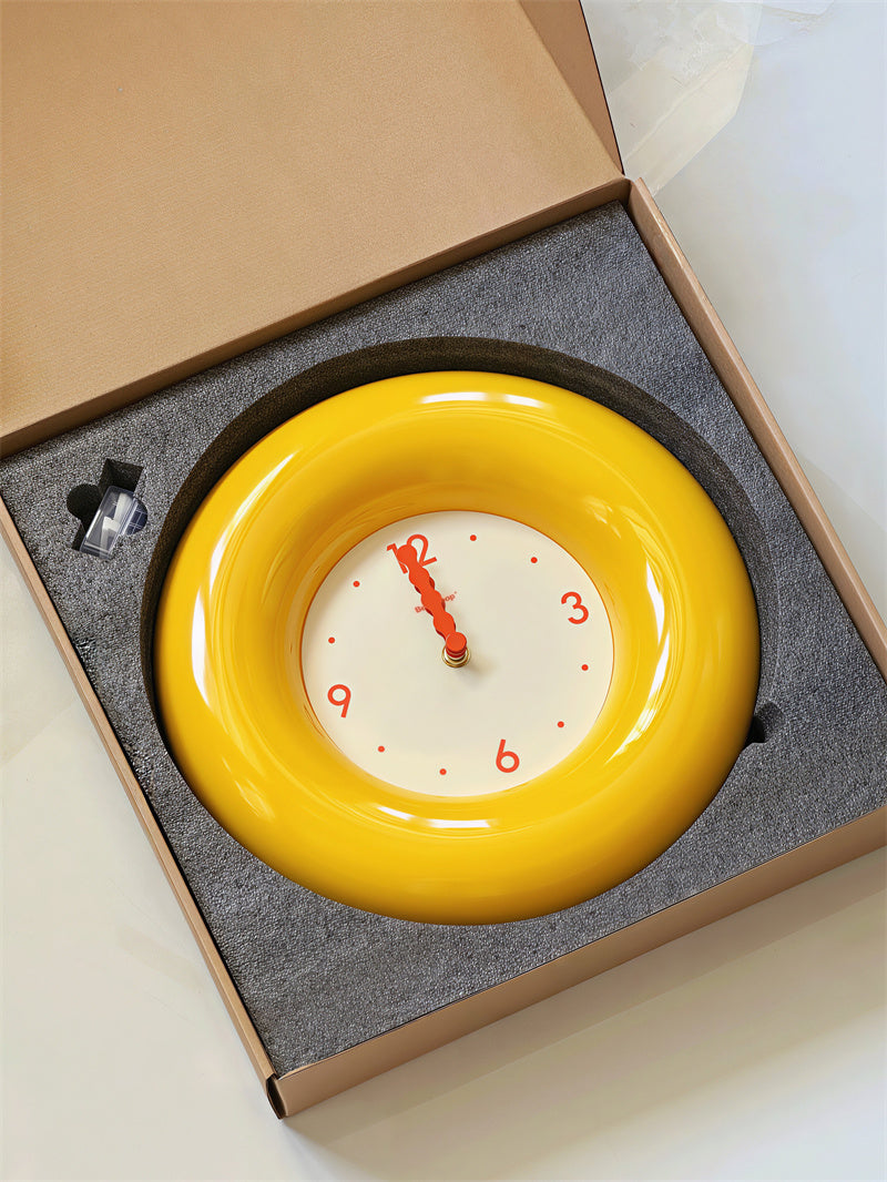Yellow Bubble Wall Clock - Silent Non-Ticking 3D Glossy Frame Clock for Kids & Home Decor