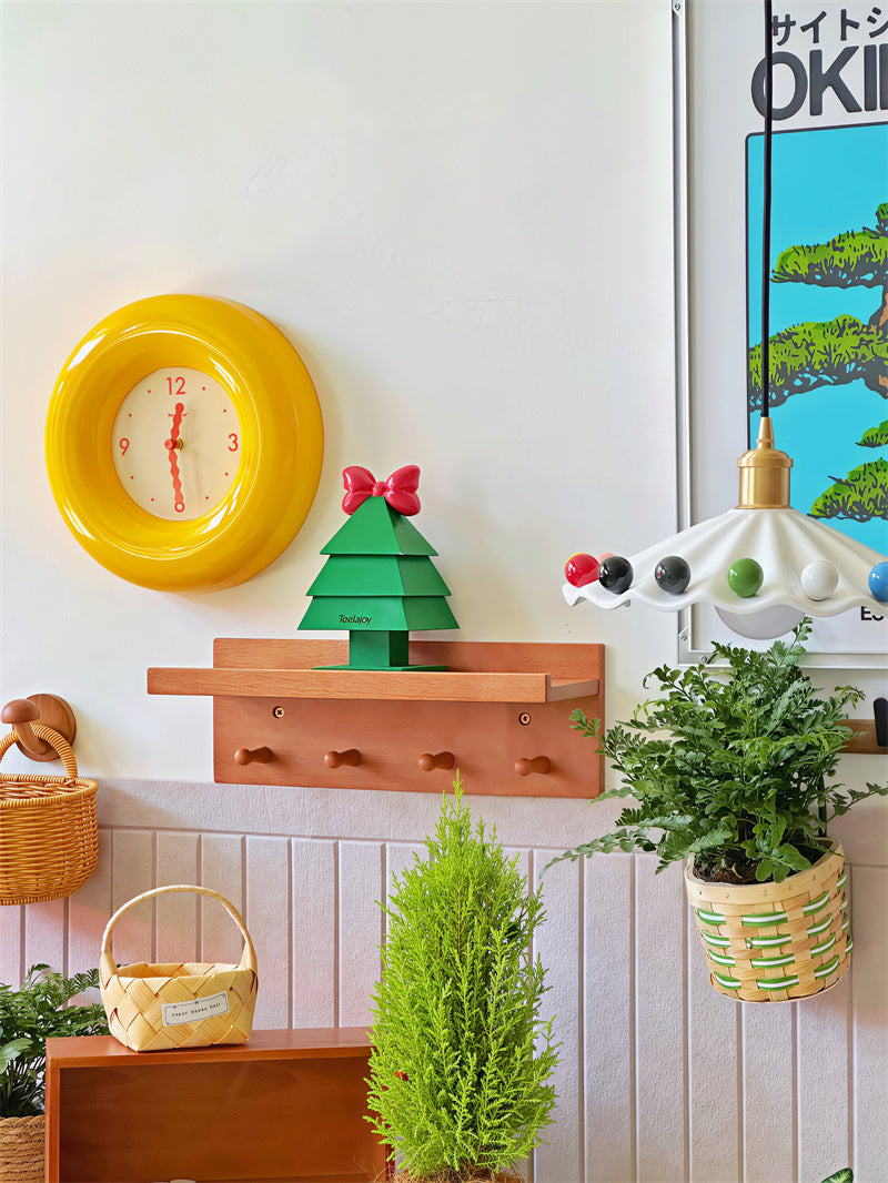 Yellow Bubble Wall Clock - Silent Non-Ticking 3D Glossy Frame Clock for Kids & Home Decor